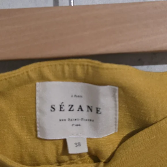 EUC Sezane Georges Linen Blend Trouser Yellow Size 38 / 6 - Picture 8 of 9